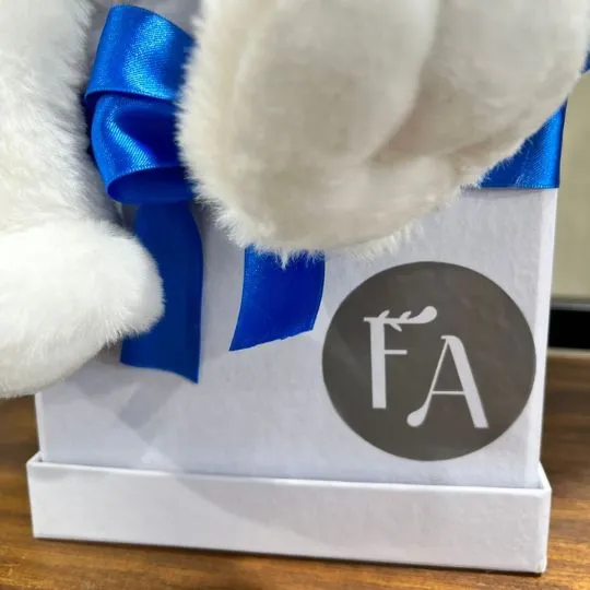 box con chocolate globos y peluche pascuas II